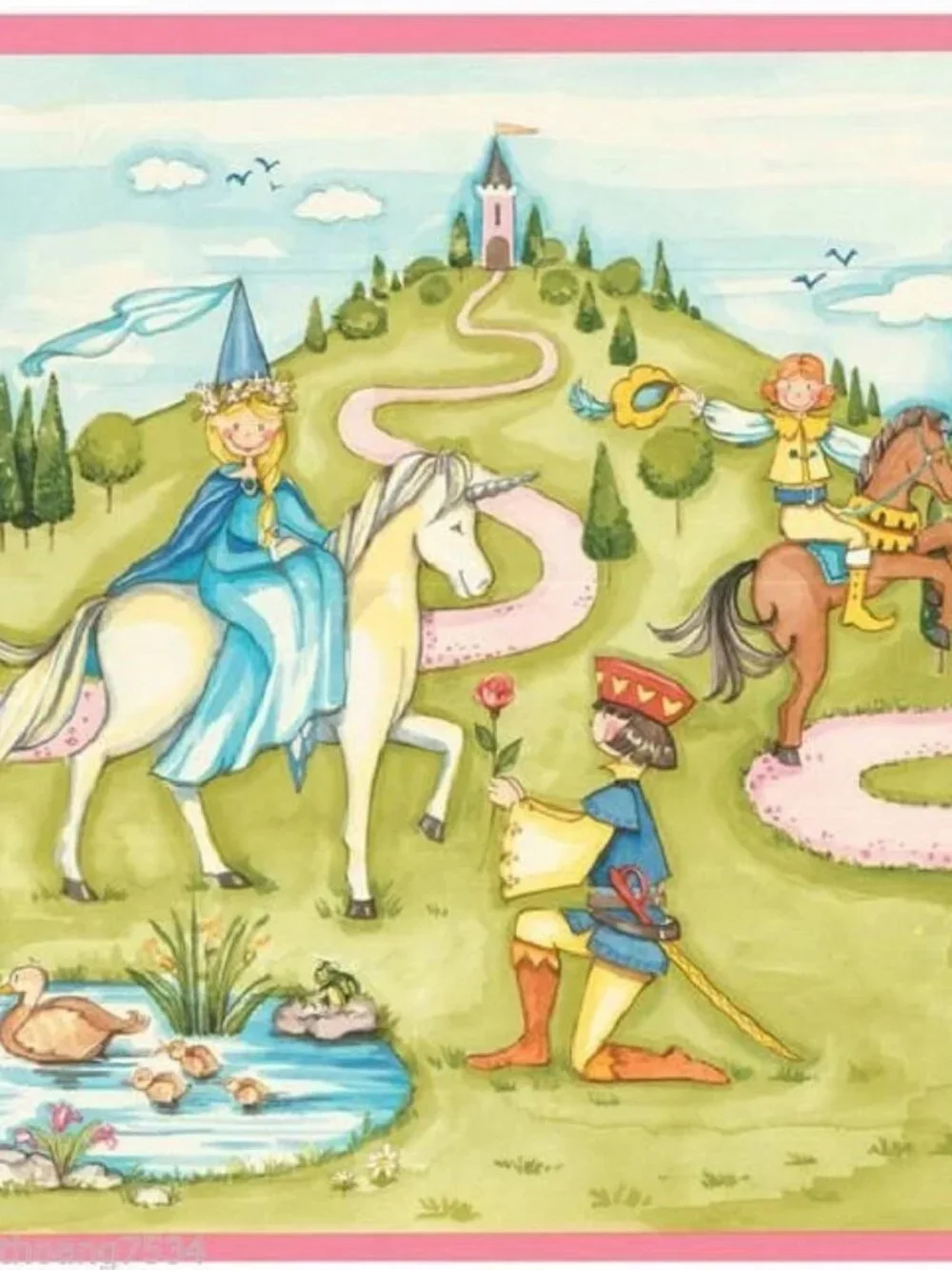 Waverly Princess Prince Queen Castle Unicorn Fairy Tale Wallpaper 5510350